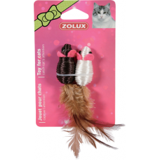 Zolux Pack Of 2 Toy Mice For Cats 5 cm, 580131, cat Toy, Zolux, cat Accessories, catsmart, Accessories, Toy